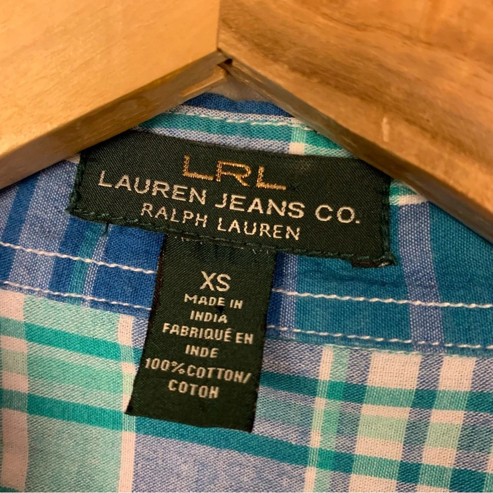 Lauren Ralph Lauren Blue Plaid Button Down Shirt - Picture 5 of 5